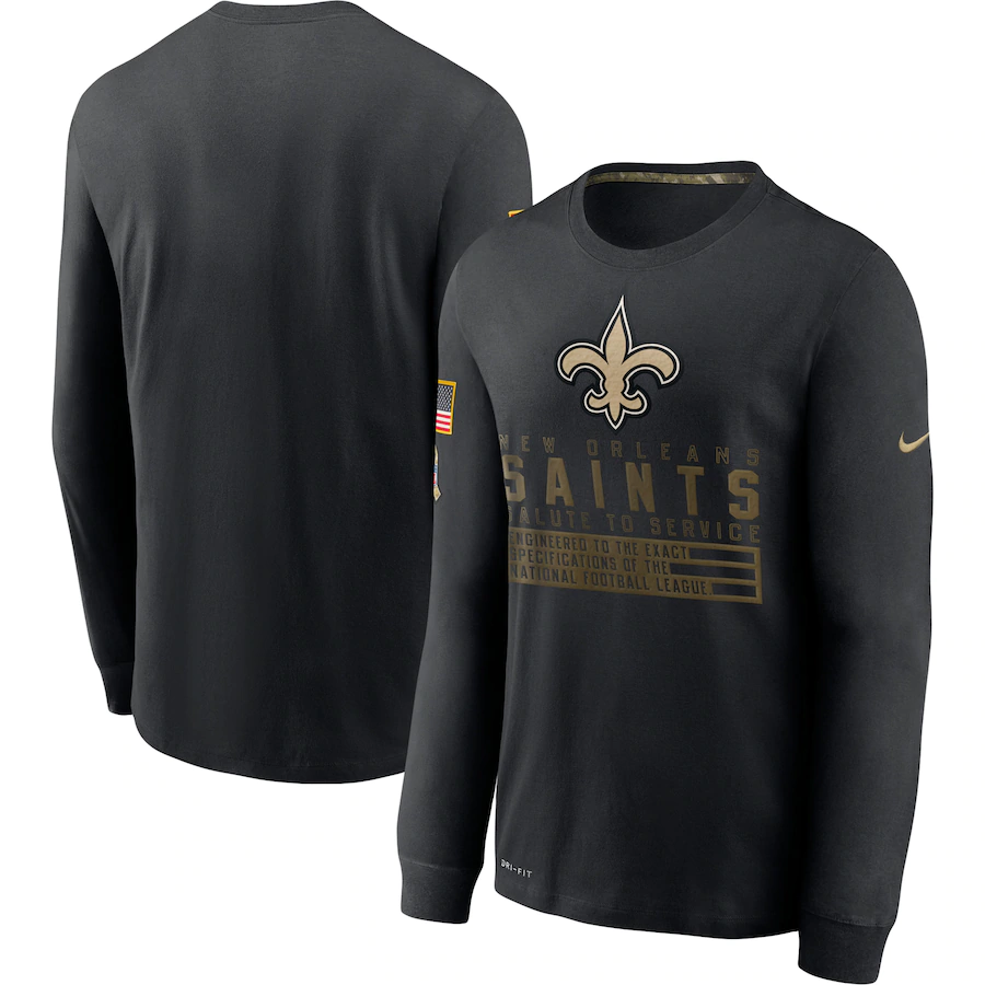 Men NFL New Orleans Saints T Shirt Nike Olive Salute To Service Green